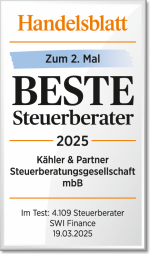 Handelsblatt Label "Beste Steuerberater" -